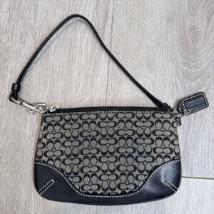 Coach Black and Gray Signature Wristlet